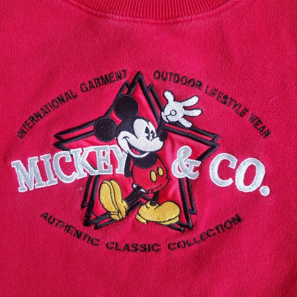 VTG 90s Micky Mouse Themed Embroidered Sweatshirt Sz Kids Large - Picture 2 of 5